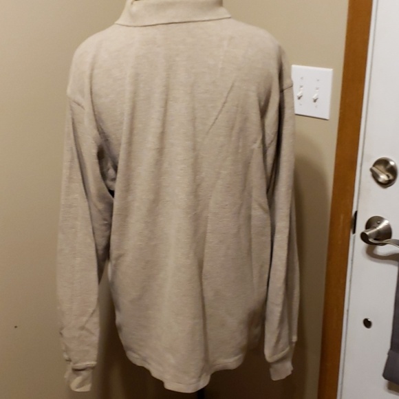 L.L. Bean long sleeve heavy tan collared pullover - Picture 4 of 5